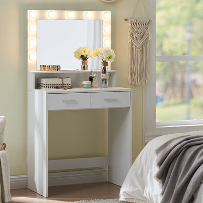 Makeup Vanity Desk with Mirror & Light