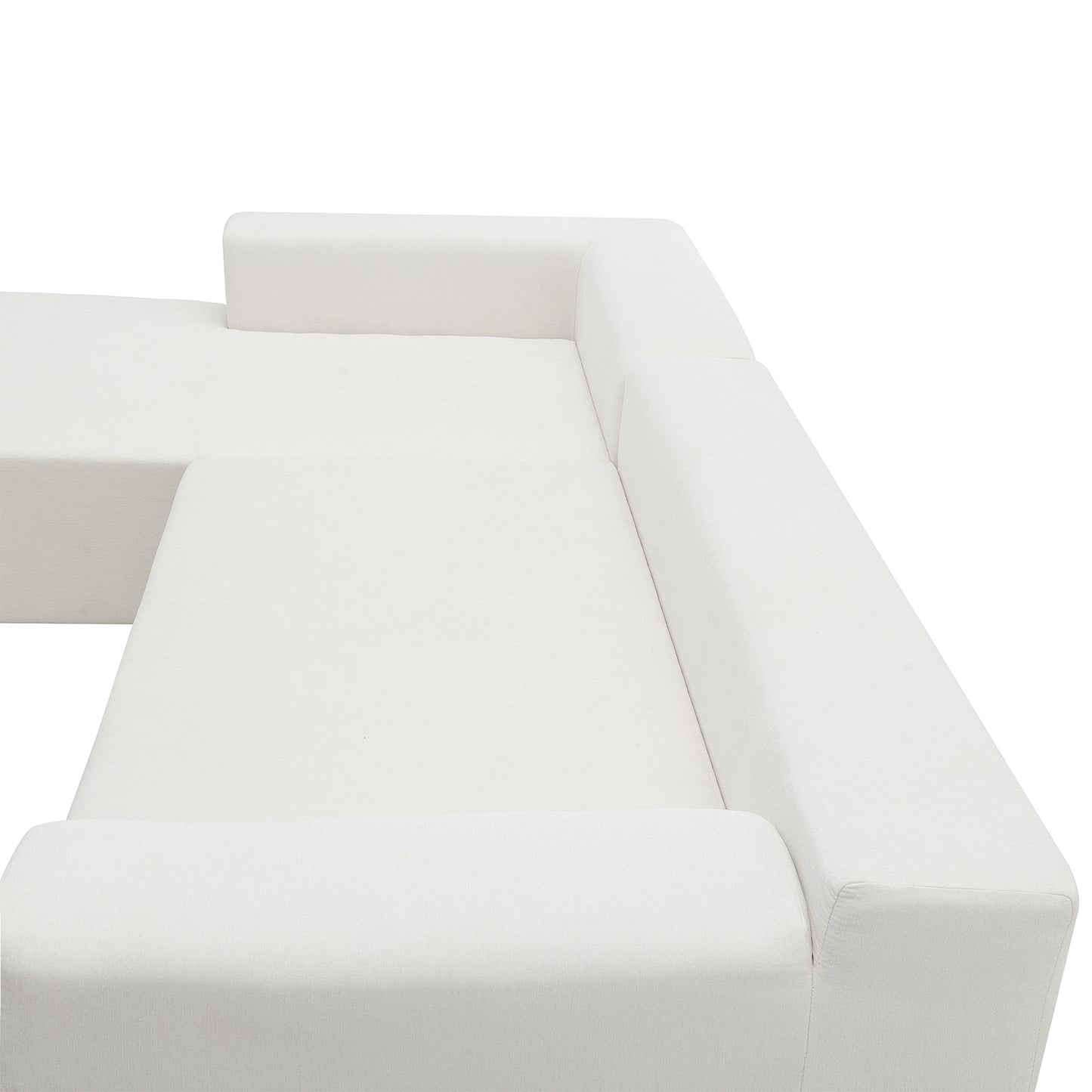 Modular Sectional Living Room Sofa Set Modern Minimalist Style Couch White