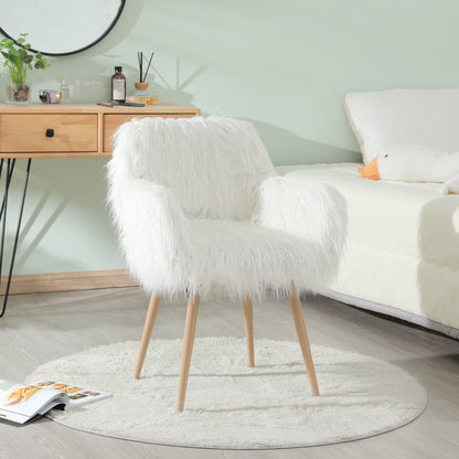 WHITE Faux Fur Chair