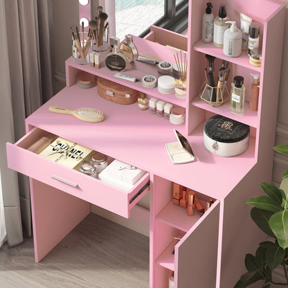 Makeup Vanity Desk with Mirror & Light