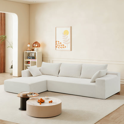 Modular Sectional Living Room Sofa Set Modern Minimalist Style Couch White