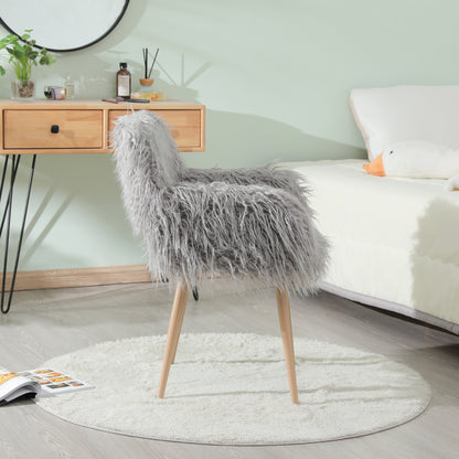 GREY Faux Fur Chair