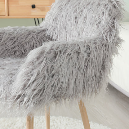 GREY Faux Fur Chair