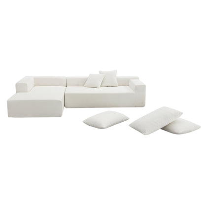 Modular Sectional Living Room Sofa Set Modern Minimalist Style Couch White