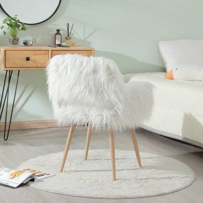 WHITE Faux Fur Chair