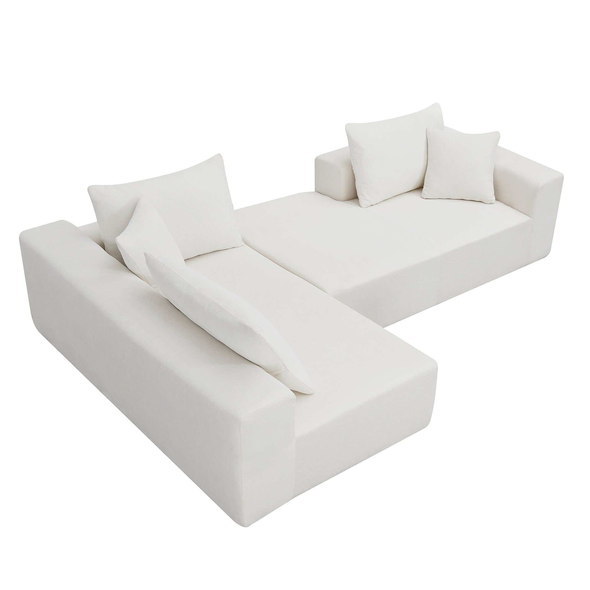 Modular Sectional Living Room Sofa Set Modern Minimalist Style Couch White