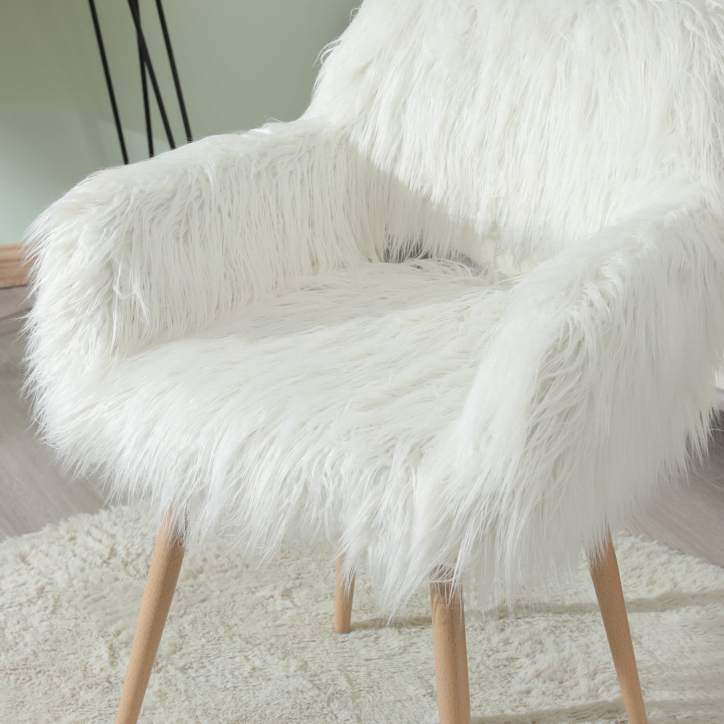 WHITE Faux Fur Chair