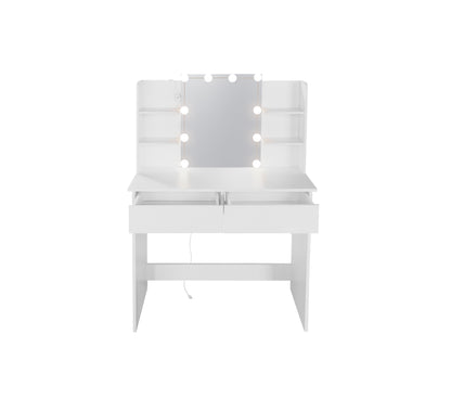 Makeup Vanity Desk With LED Lighted Mirror