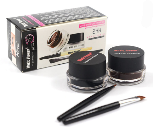 2 in 1 Coffee + Black Gel Eyeliner Make Up Waterproof