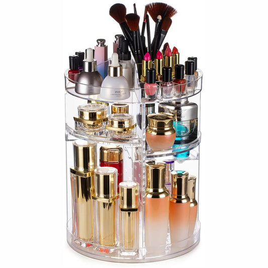 Rotating cosmetic storage box