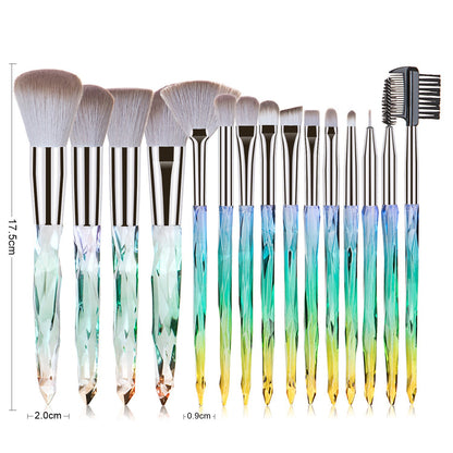 15 pcs Makeup Brushes Diamond Crystal