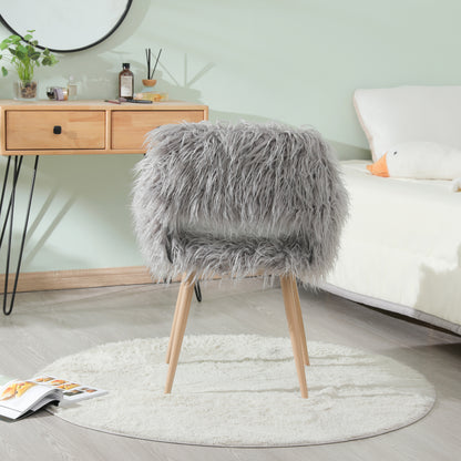 GREY Faux Fur Chair