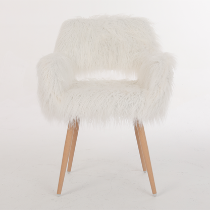 WHITE Faux Fur Chair