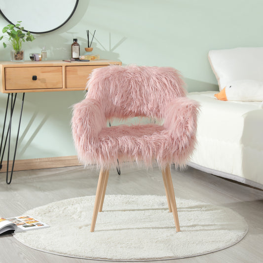 Pink Faux Fur Chair