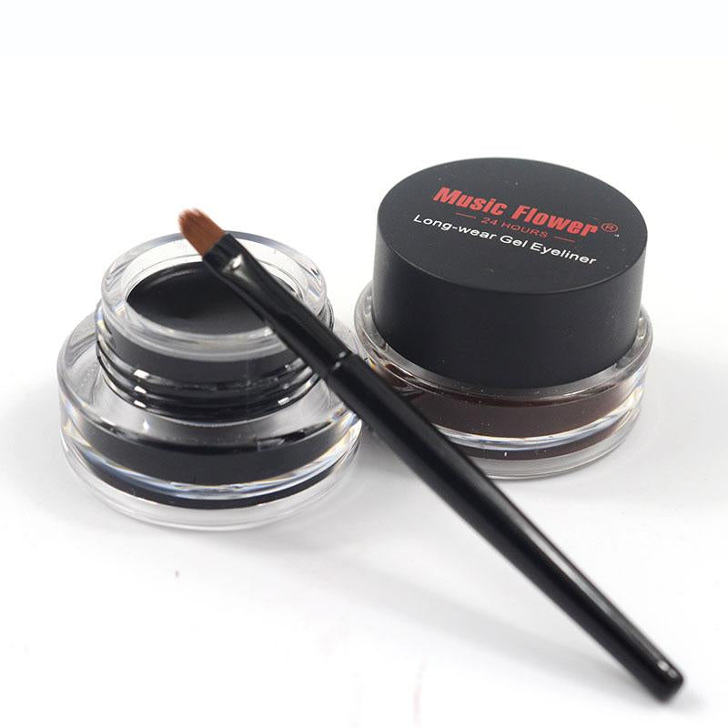 2 in 1 Coffee + Black Gel Eyeliner Make Up Waterproof