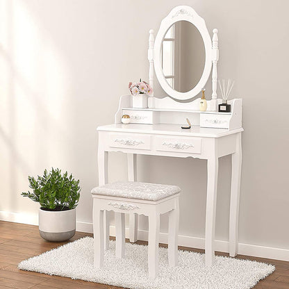 Vanity Table Set with 4 Drawer