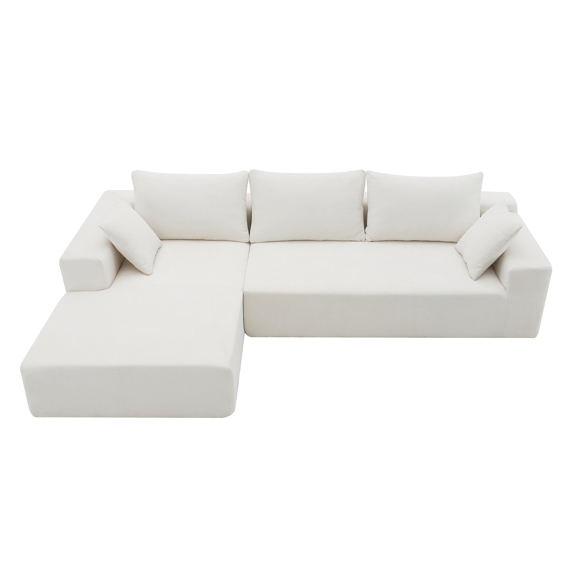 Modular Sectional Living Room Sofa Set Modern Minimalist Style Couch White