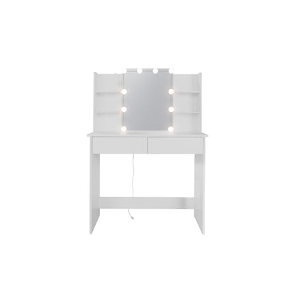 Makeup Vanity Desk With LED Lighted Mirror