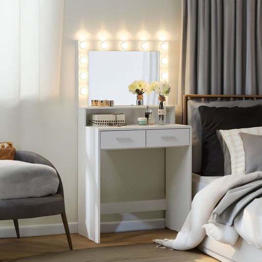 Makeup Vanity Desk with Mirror & Light