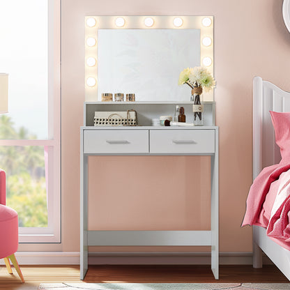 Makeup Vanity Desk with Mirror & Light