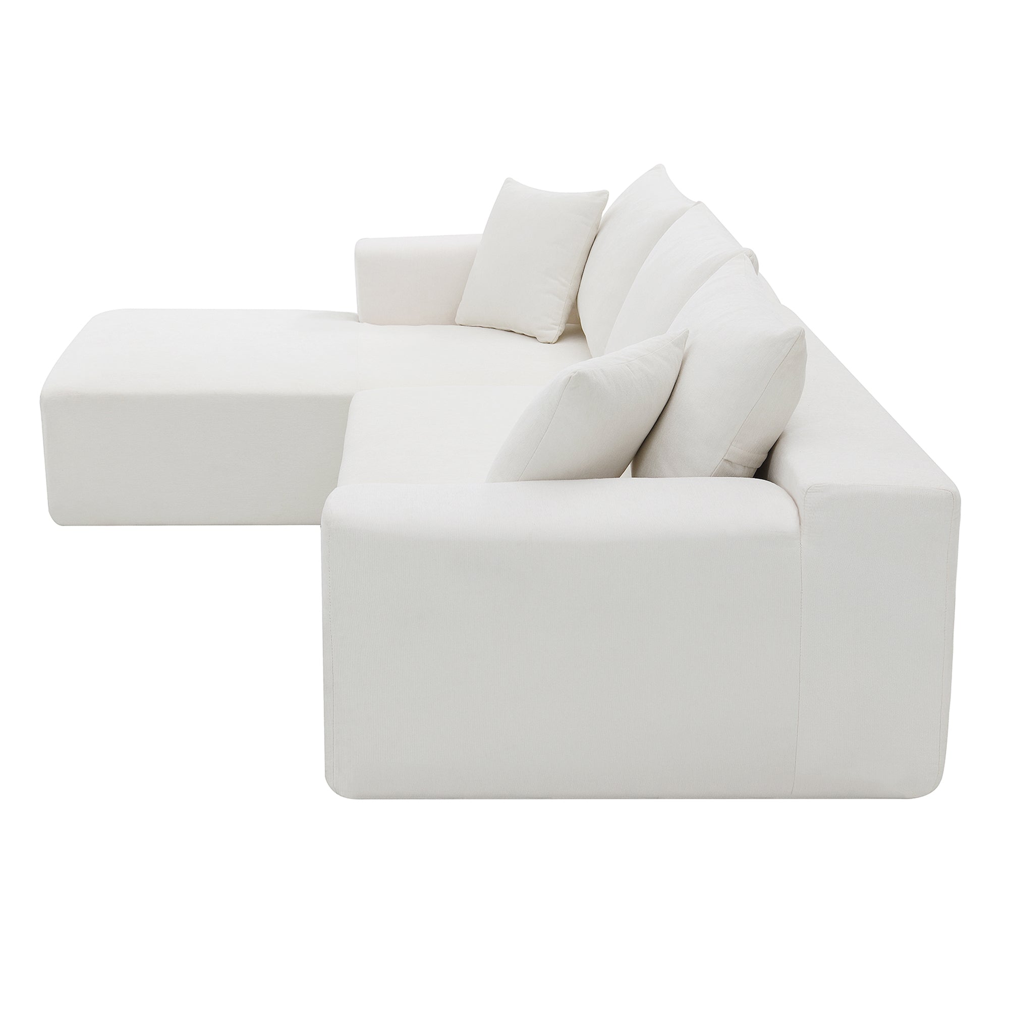 Modular Sectional Living Room Sofa Set Modern Minimalist Style Couch White