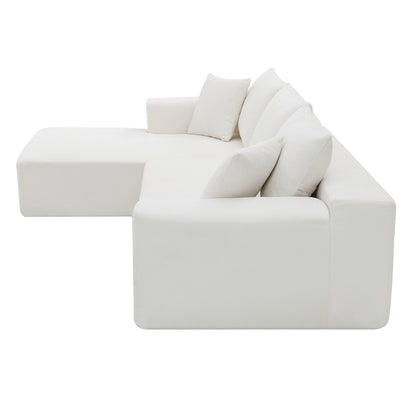 Modular Sectional Living Room Sofa Set Modern Minimalist Style Couch White