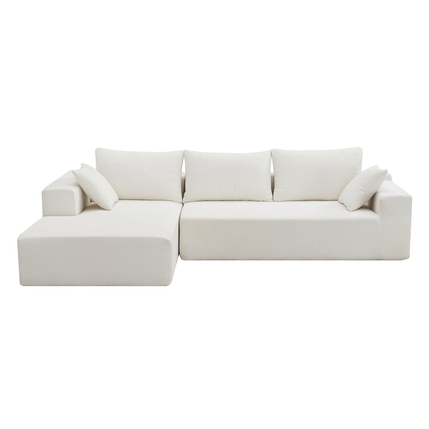 Modular Sectional Living Room Sofa Set Modern Minimalist Style Couch White