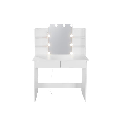 Makeup Vanity Desk With LED Lighted Mirror