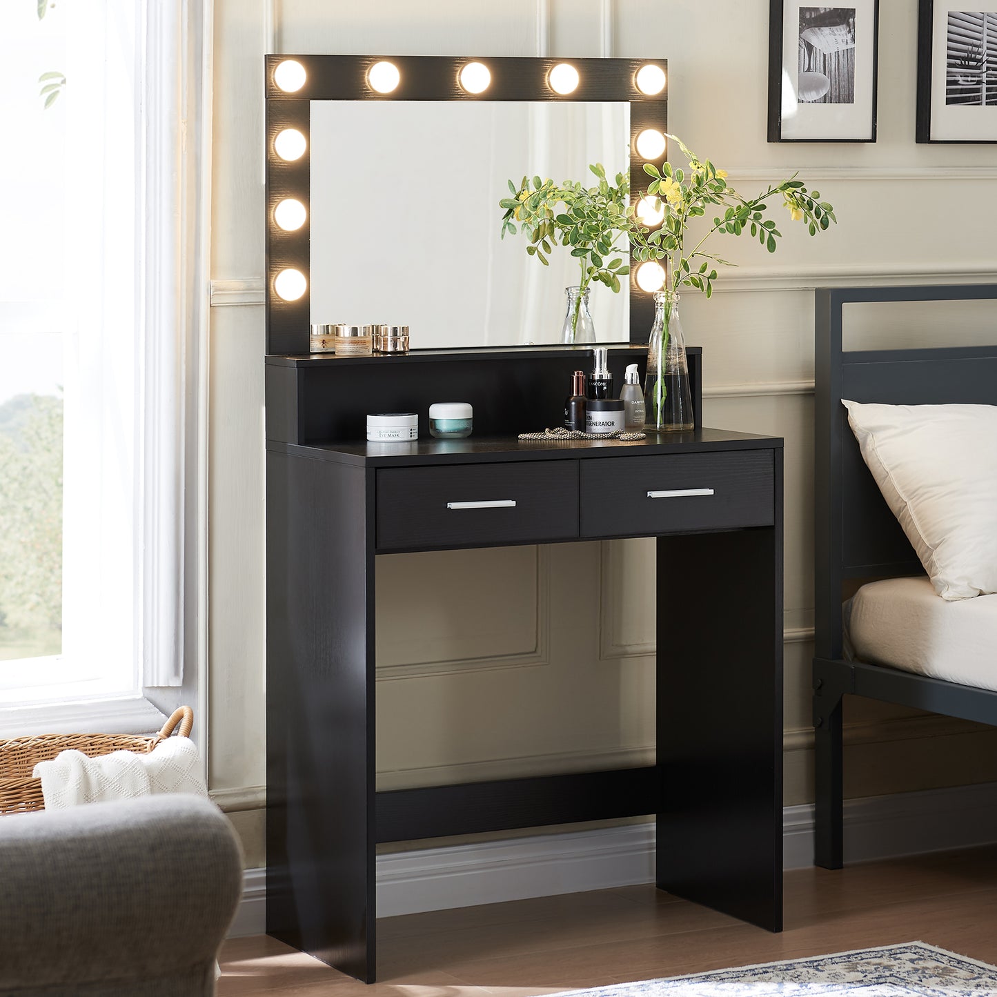 Makeup Vanity Desk with Mirror & Light