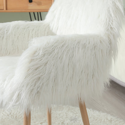 WHITE Faux Fur Chair