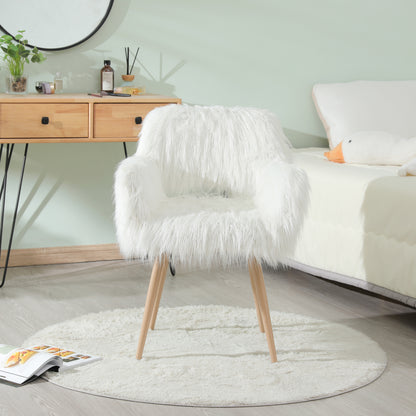 WHITE Faux Fur Chair