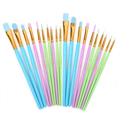 10 Pack Color Oil Paint Brushes