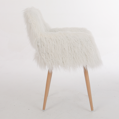 WHITE Faux Fur Chair