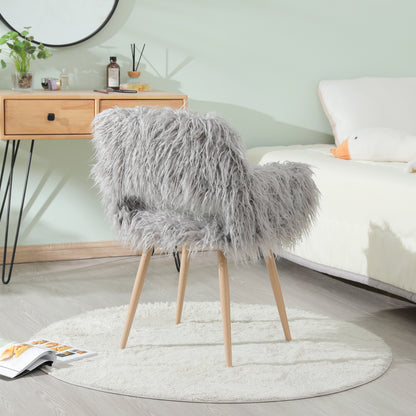 GREY Faux Fur Chair