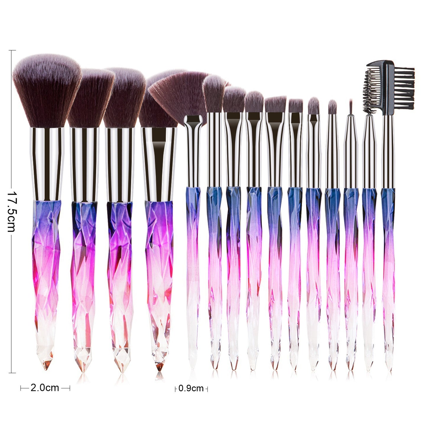 15 pcs Makeup Brushes Diamond Crystal