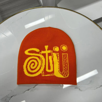 Knitted Hat American Letter Embroidery Retro Warm